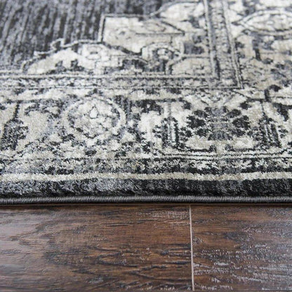 Doon Central Medallion Gray Kitchen Hallway Runner Rug - LOOMLAN - LOOMLAN - Area Rugs