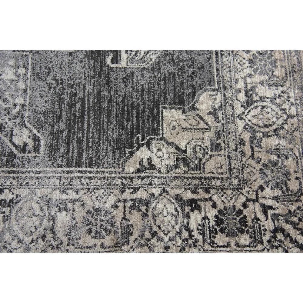 Doon Central Medallion Gray Kitchen Hallway Runner Rug - LOOMLAN - LOOMLAN - Area Rugs