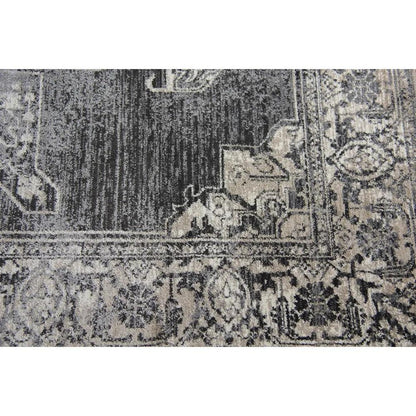 Doon Central Medallion Gray Kitchen Hallway Runner Rug - LOOMLAN - LOOMLAN - Area Rugs