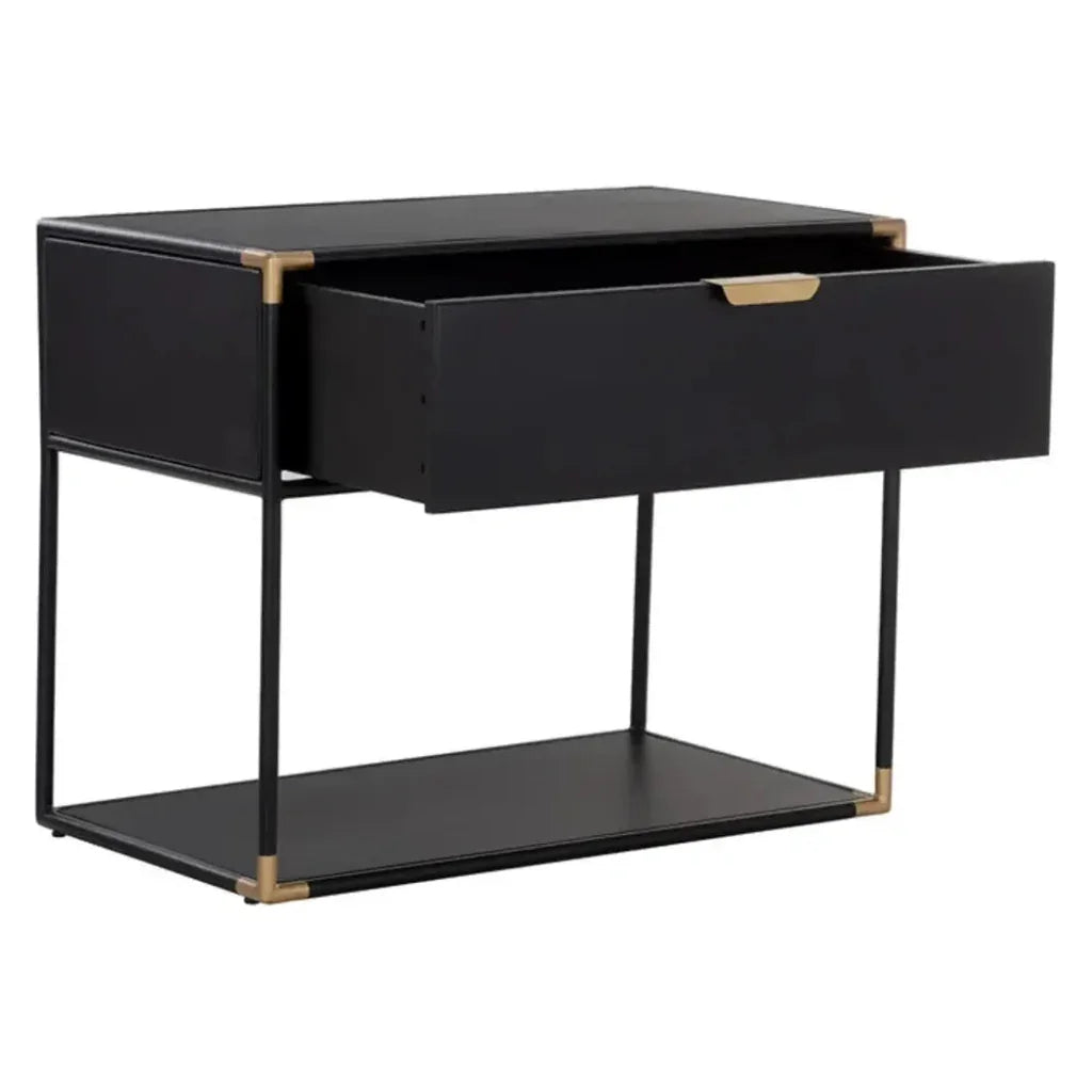 Doone Iron Black Nightstand - LOOMLAN - SUNPAN - Nightstands