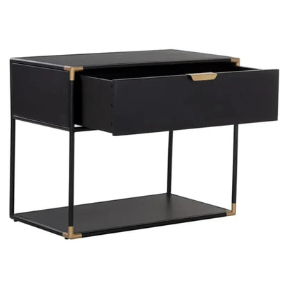 Doone Iron Black Nightstand - LOOMLAN - SUNPAN - Nightstands
