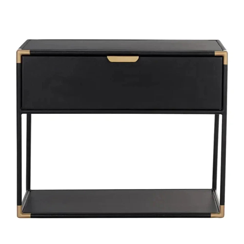 Doone Iron Black Nightstand - LOOMLAN - SUNPAN - Nightstands