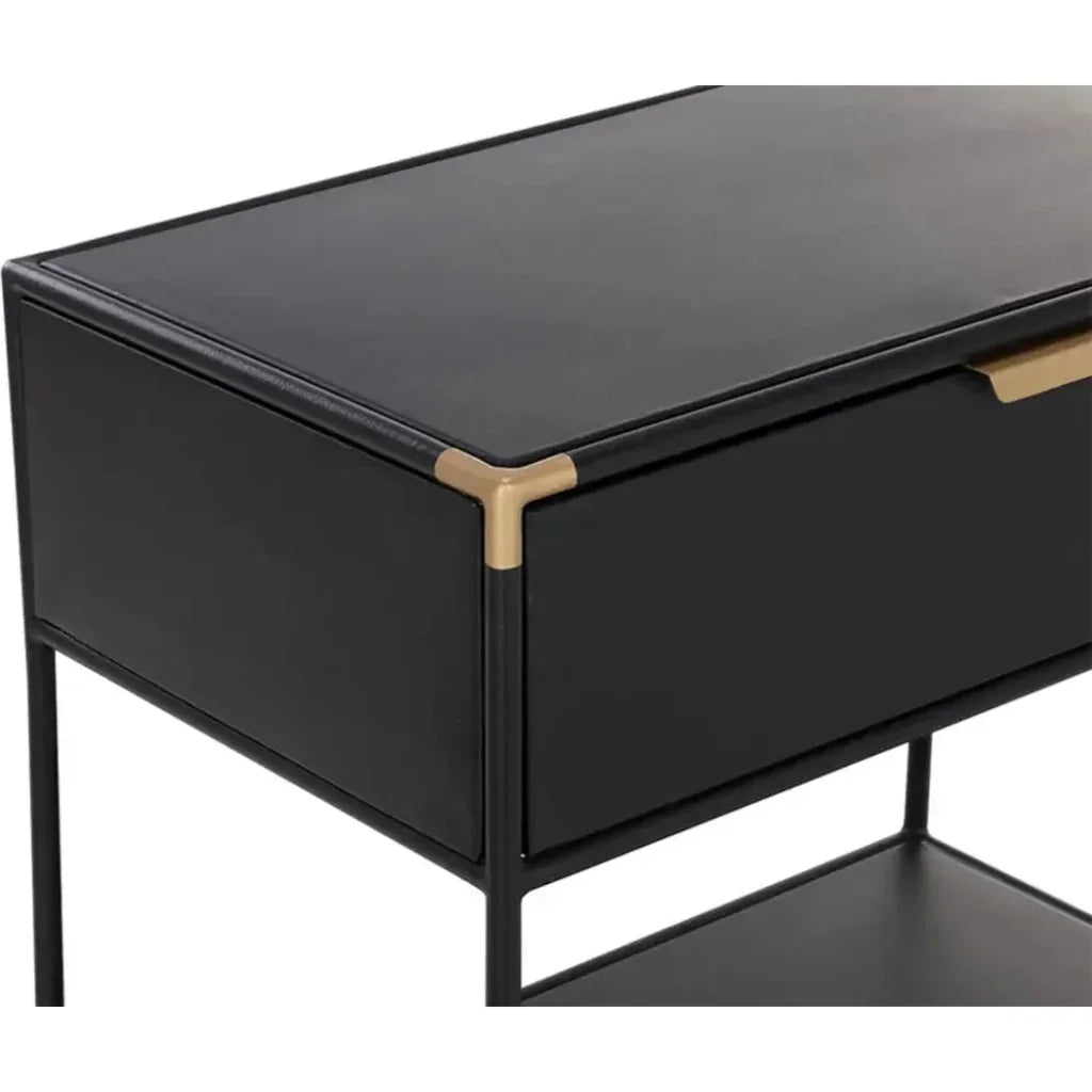 Doone Iron Black Nightstand - LOOMLAN - SUNPAN - Nightstands