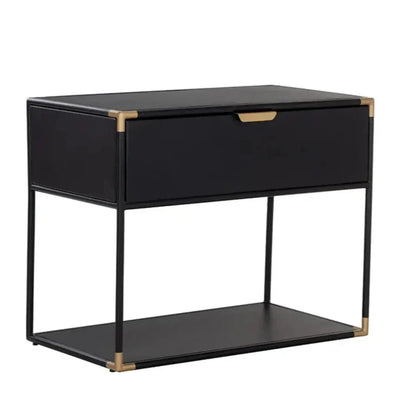 Doone Iron Black Nightstand - LOOMLAN - SUNPAN - Nightstands