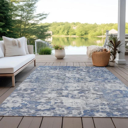 Dorana Blue Washable Indoor - Outdoor Rug - LOOMLAN - LOOMLAN Rugs - Outdoor Rugs