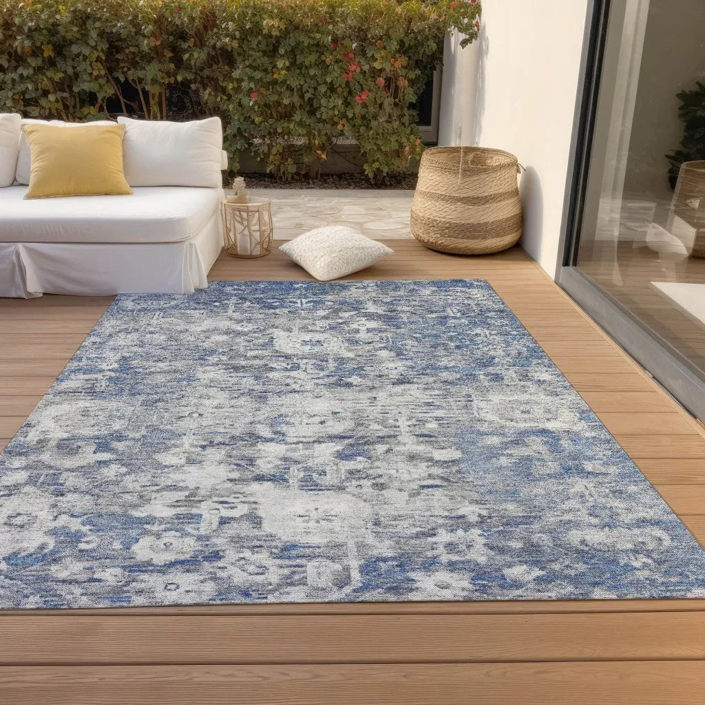 Dorana Blue Washable Indoor - Outdoor Rug - LOOMLAN - LOOMLAN Rugs - Outdoor Rugs