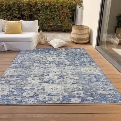 Dorana Blue Washable Indoor - Outdoor Rug - LOOMLAN - LOOMLAN Rugs - Outdoor Rugs