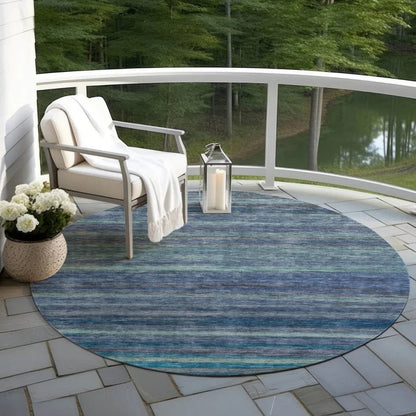 Doravine Blue Washable Indoor - Outdoor Rug - LOOMLAN - LOOMLAN Rugs - Outdoor Rugs