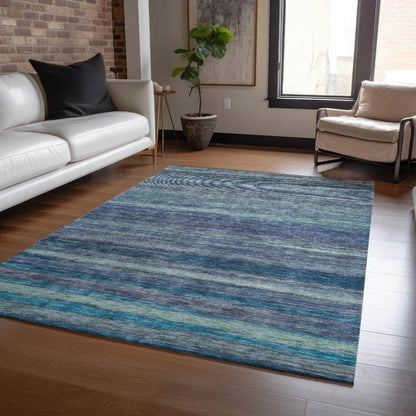 Doravine Blue Washable Indoor - Outdoor Rug - LOOMLAN - LOOMLAN Rugs - Outdoor Rugs