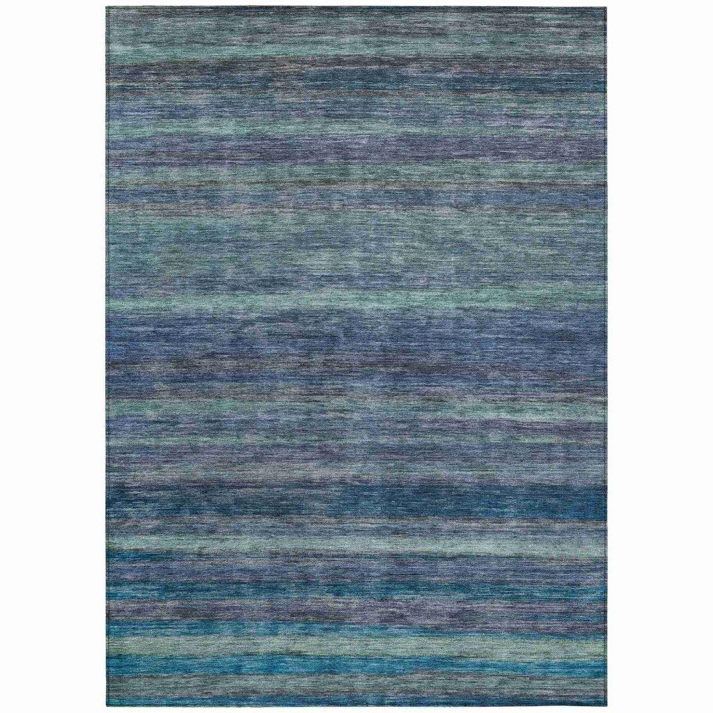 Doravine Blue Washable Indoor - Outdoor Rug - LOOMLAN - LOOMLAN Rugs - Outdoor Rugs