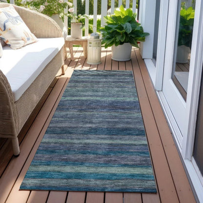 Doravine Blue Washable Indoor - Outdoor Rug - LOOMLAN - LOOMLAN Rugs - Outdoor Rugs