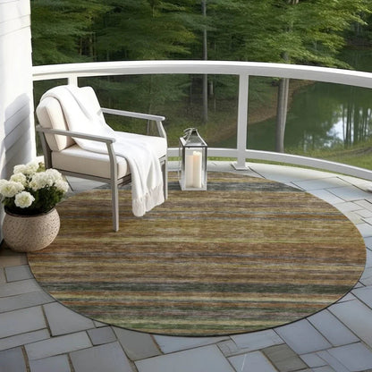 Doravine Brown Washable Indoor - Outdoor Rug - LOOMLAN - LOOMLAN Rugs - Outdoor Rugs