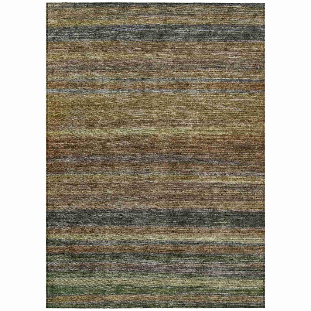 Doravine Brown Washable Indoor - Outdoor Rug - LOOMLAN - LOOMLAN Rugs - Outdoor Rugs
