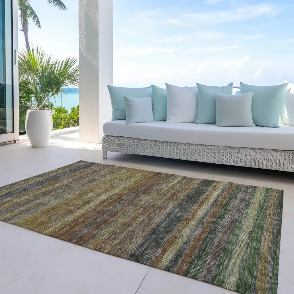 Doravine Brown Washable Indoor - Outdoor Rug - LOOMLAN - LOOMLAN Rugs - Outdoor Rugs