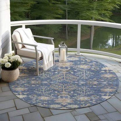 Doris Blue Washable Indoor - Outdoor Rug - LOOMLAN - LOOMLAN Rugs - Outdoor Rugs