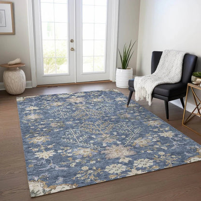 Doris Blue Washable Indoor - Outdoor Rug - LOOMLAN - LOOMLAN Rugs - Outdoor Rugs