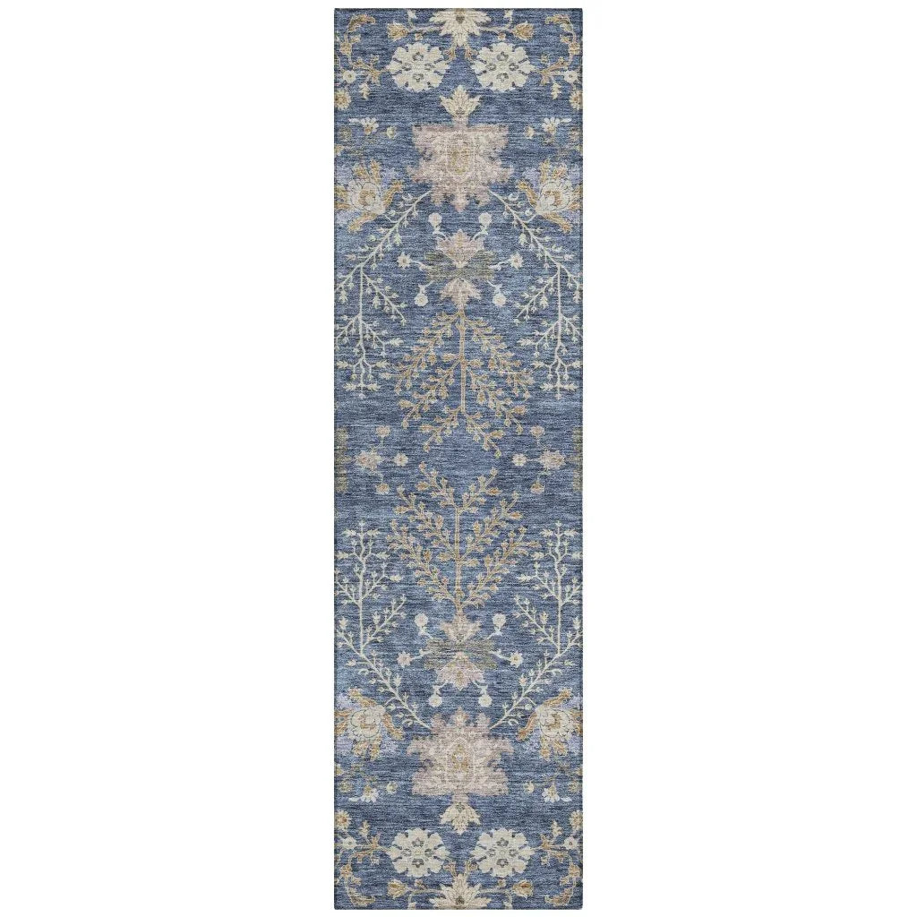 Doris Blue Washable Indoor - Outdoor Rug - LOOMLAN - LOOMLAN Rugs - Outdoor Rugs