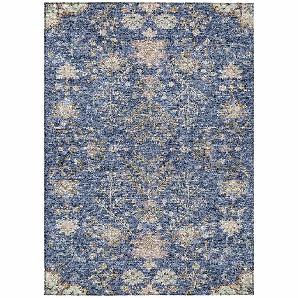 Doris Blue Washable Indoor - Outdoor Rug - LOOMLAN - LOOMLAN Rugs - Outdoor Rugs