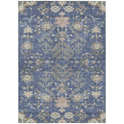 Doris Blue Washable Indoor - Outdoor Rug - LOOMLAN - LOOMLAN Rugs - Outdoor Rugs