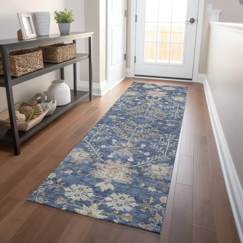 Doris Blue Washable Indoor - Outdoor Rug - LOOMLAN - LOOMLAN Rugs - Outdoor Rugs
