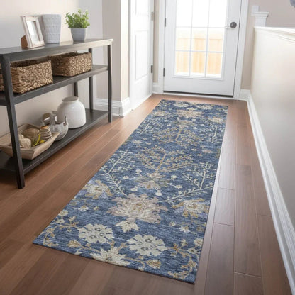 Doris Blue Washable Indoor - Outdoor Rug - LOOMLAN - LOOMLAN Rugs - Outdoor Rugs