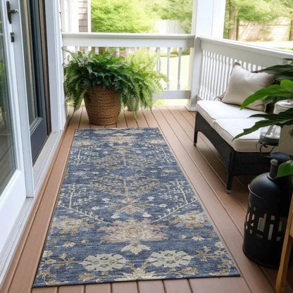 Doris Blue Washable Indoor - Outdoor Rug - LOOMLAN - LOOMLAN Rugs - Outdoor Rugs