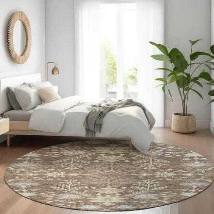 Doris Brown Washable Indoor - Outdoor Rug - LOOMLAN - LOOMLAN Rugs - Outdoor Rugs