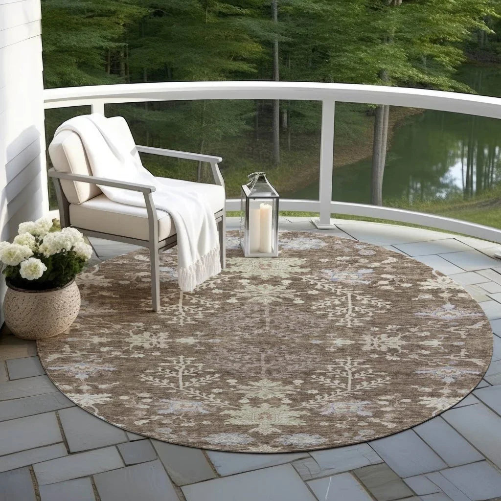 Doris Brown Washable Indoor - Outdoor Rug - LOOMLAN - LOOMLAN Rugs - Outdoor Rugs