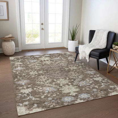 Doris Brown Washable Indoor - Outdoor Rug - LOOMLAN - LOOMLAN Rugs - Outdoor Rugs