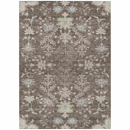 Doris Brown Washable Indoor - Outdoor Rug - LOOMLAN - LOOMLAN Rugs - Outdoor Rugs