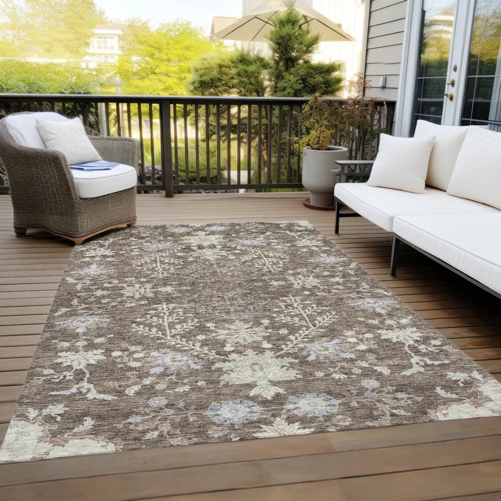 Doris Brown Washable Indoor - Outdoor Rug - LOOMLAN - LOOMLAN Rugs - Outdoor Rugs