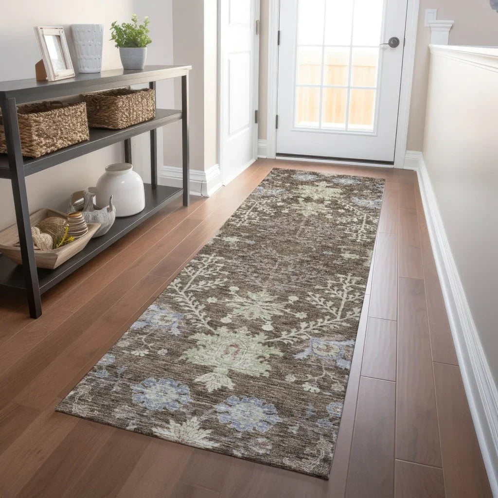 Doris Brown Washable Indoor - Outdoor Rug - LOOMLAN - LOOMLAN Rugs - Outdoor Rugs