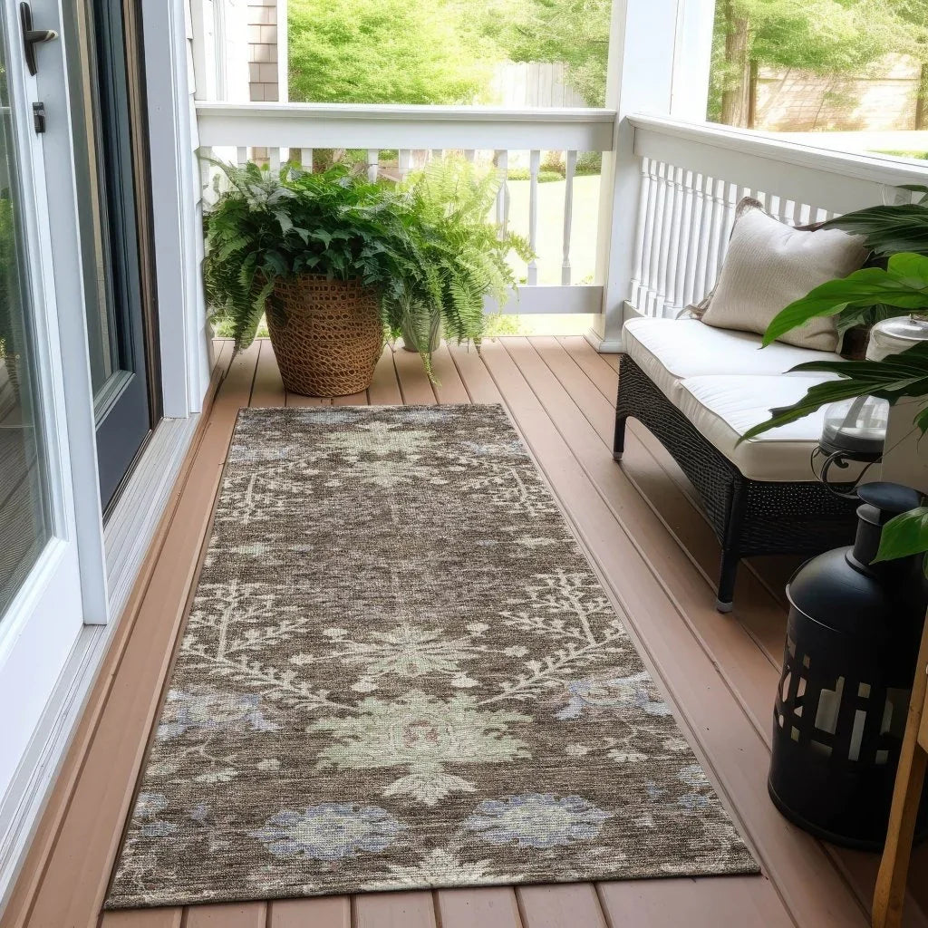 Doris Brown Washable Indoor - Outdoor Rug - LOOMLAN - LOOMLAN Rugs - Outdoor Rugs