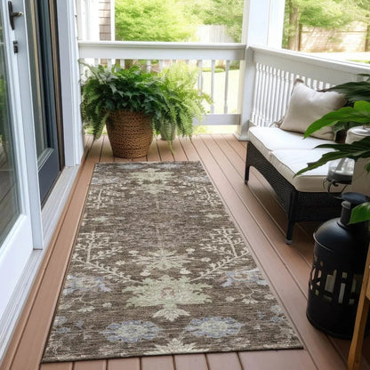 Doris Brown Washable Indoor - Outdoor Rug - LOOMLAN - LOOMLAN Rugs - Outdoor Rugs