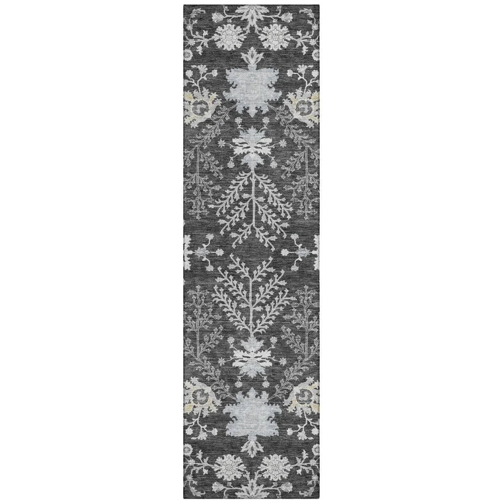 Doris Charcoal Washable Indoor - Outdoor Rug - LOOMLAN - LOOMLAN Rugs - Outdoor Rugs