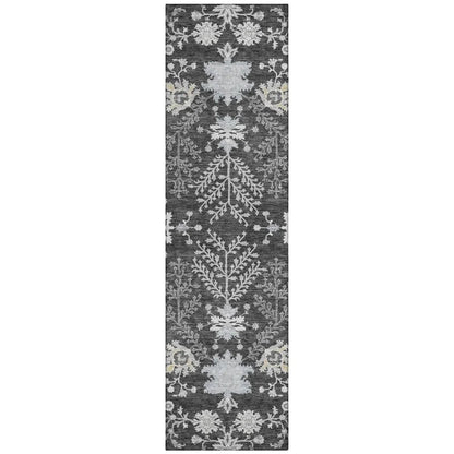 Doris Charcoal Washable Indoor - Outdoor Rug - LOOMLAN - LOOMLAN Rugs - Outdoor Rugs