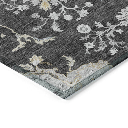 Doris Charcoal Washable Indoor - Outdoor Rug - LOOMLAN - LOOMLAN Rugs - Outdoor Rugs