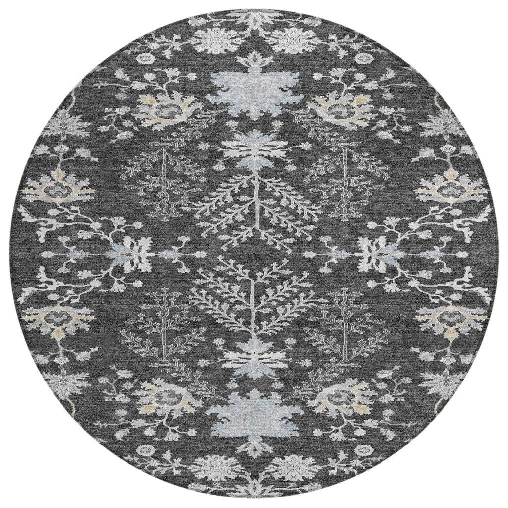 Doris Charcoal Washable Indoor - Outdoor Rug - LOOMLAN - LOOMLAN Rugs - Outdoor Rugs