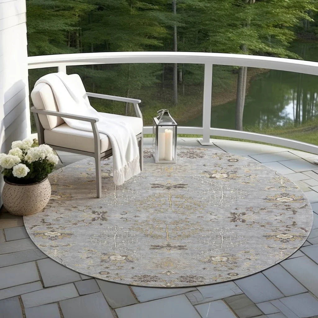 Doris Gray Washable Indoor - Outdoor Rug - LOOMLAN - LOOMLAN Rugs - Outdoor Rugs