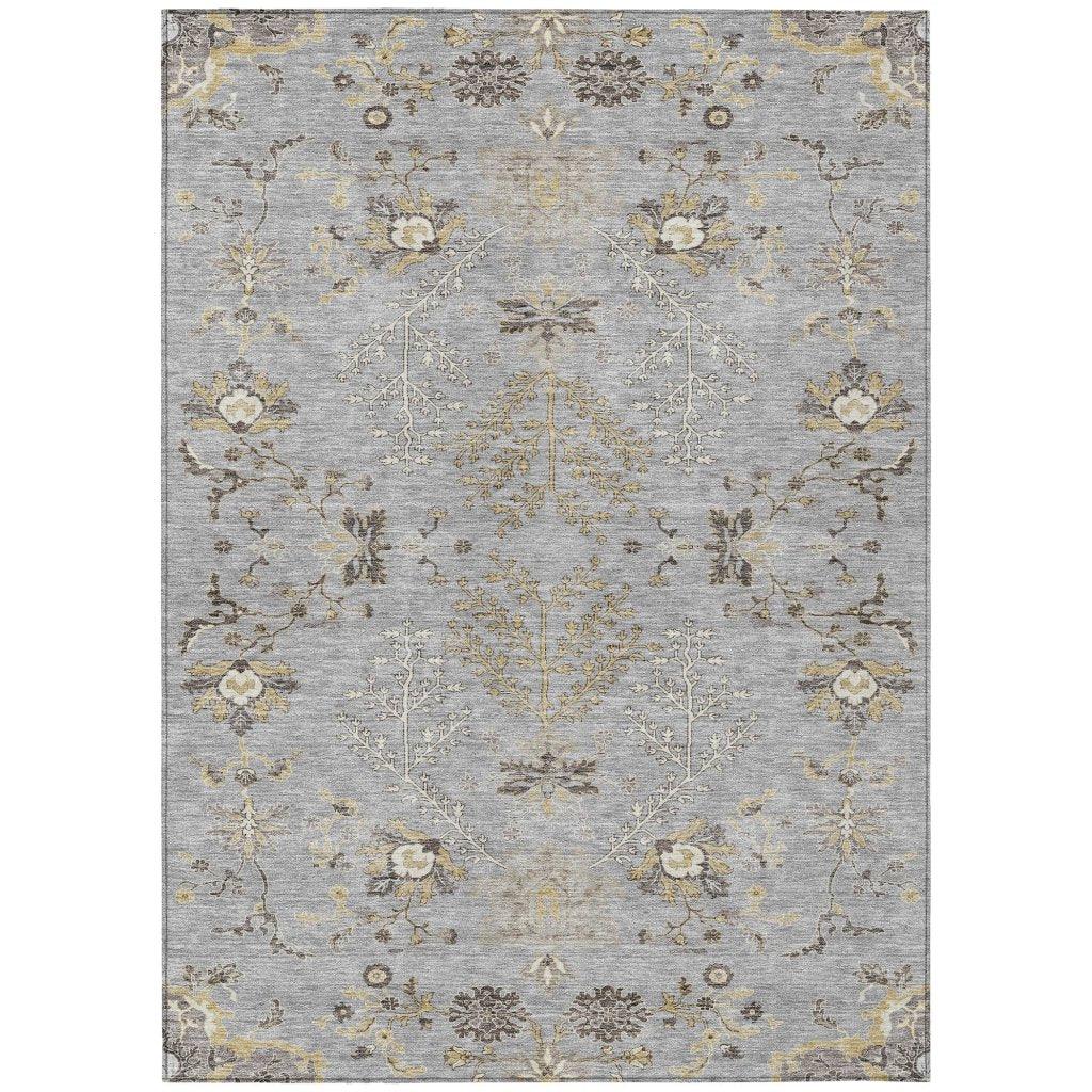 Doris Gray Washable Indoor - Outdoor Rug - LOOMLAN - LOOMLAN Rugs - Outdoor Rugs