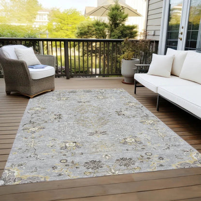 Doris Gray Washable Indoor - Outdoor Rug - LOOMLAN - LOOMLAN Rugs - Outdoor Rugs