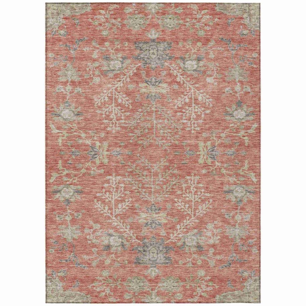 Doris Orange Washable Indoor - Outdoor Rug - LOOMLAN - LOOMLAN Rugs - Outdoor Rugs