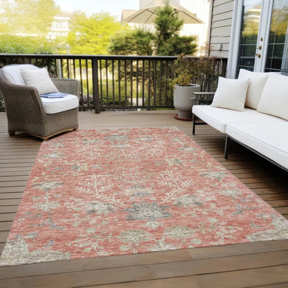 Doris Orange Washable Indoor - Outdoor Rug - LOOMLAN - LOOMLAN Rugs - Outdoor Rugs