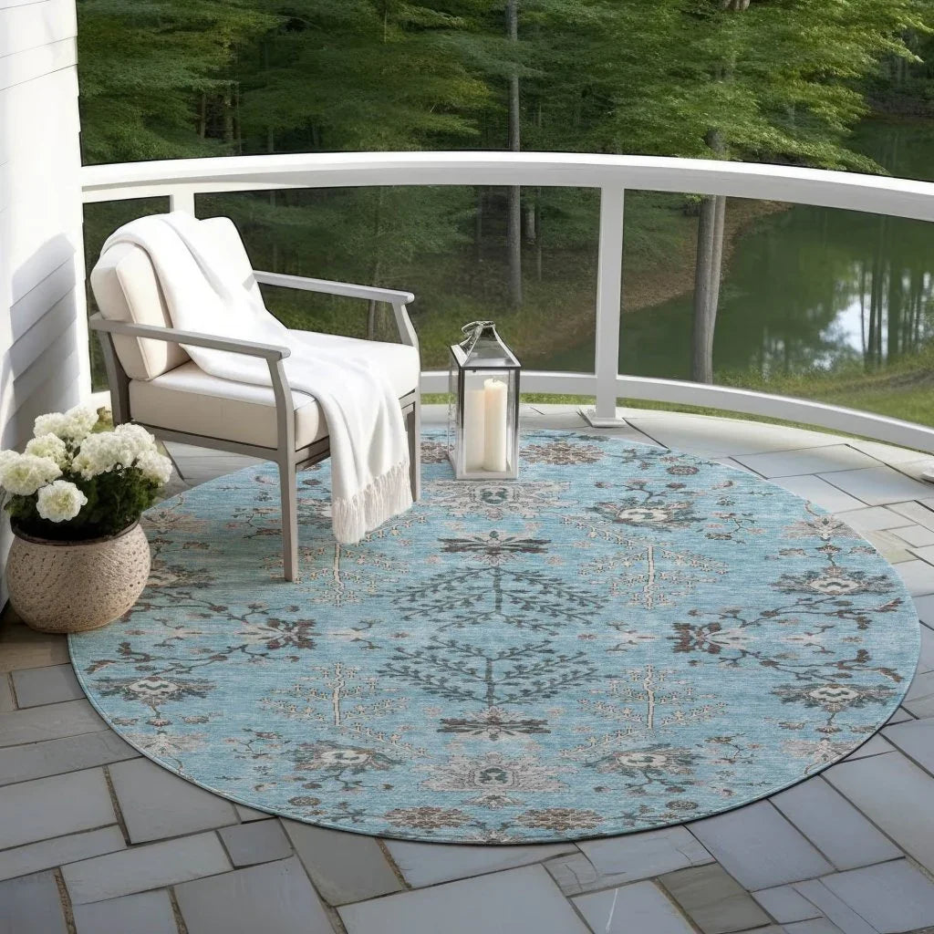 Doris Sky Washable Indoor - Outdoor Rug - LOOMLAN - LOOMLAN Rugs - Outdoor Rugs