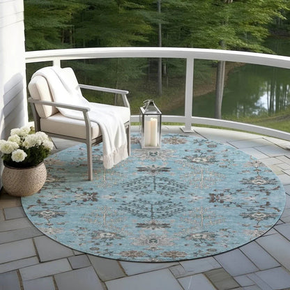 Doris Sky Washable Indoor - Outdoor Rug - LOOMLAN - LOOMLAN Rugs - Outdoor Rugs