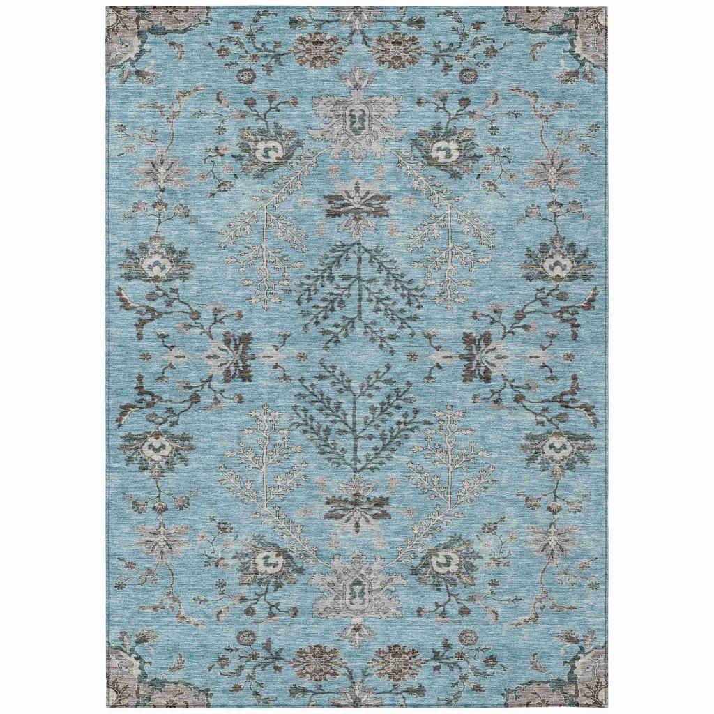 Doris Sky Washable Indoor - Outdoor Rug - LOOMLAN - LOOMLAN Rugs - Outdoor Rugs