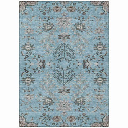 Doris Sky Washable Indoor - Outdoor Rug - LOOMLAN - LOOMLAN Rugs - Outdoor Rugs