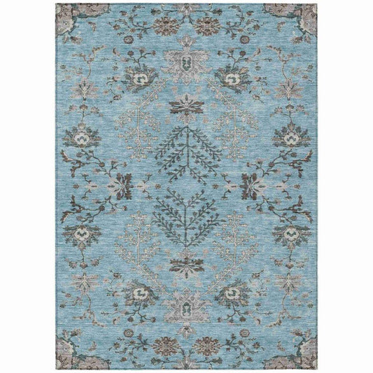 Doris Sky Washable Indoor - Outdoor Rug - LOOMLAN - LOOMLAN Rugs - Outdoor Rugs