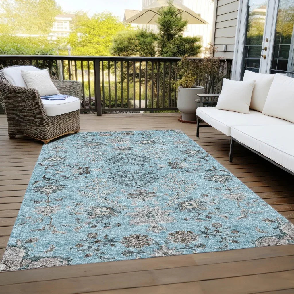 Doris Sky Washable Indoor - Outdoor Rug - LOOMLAN - LOOMLAN Rugs - Outdoor Rugs