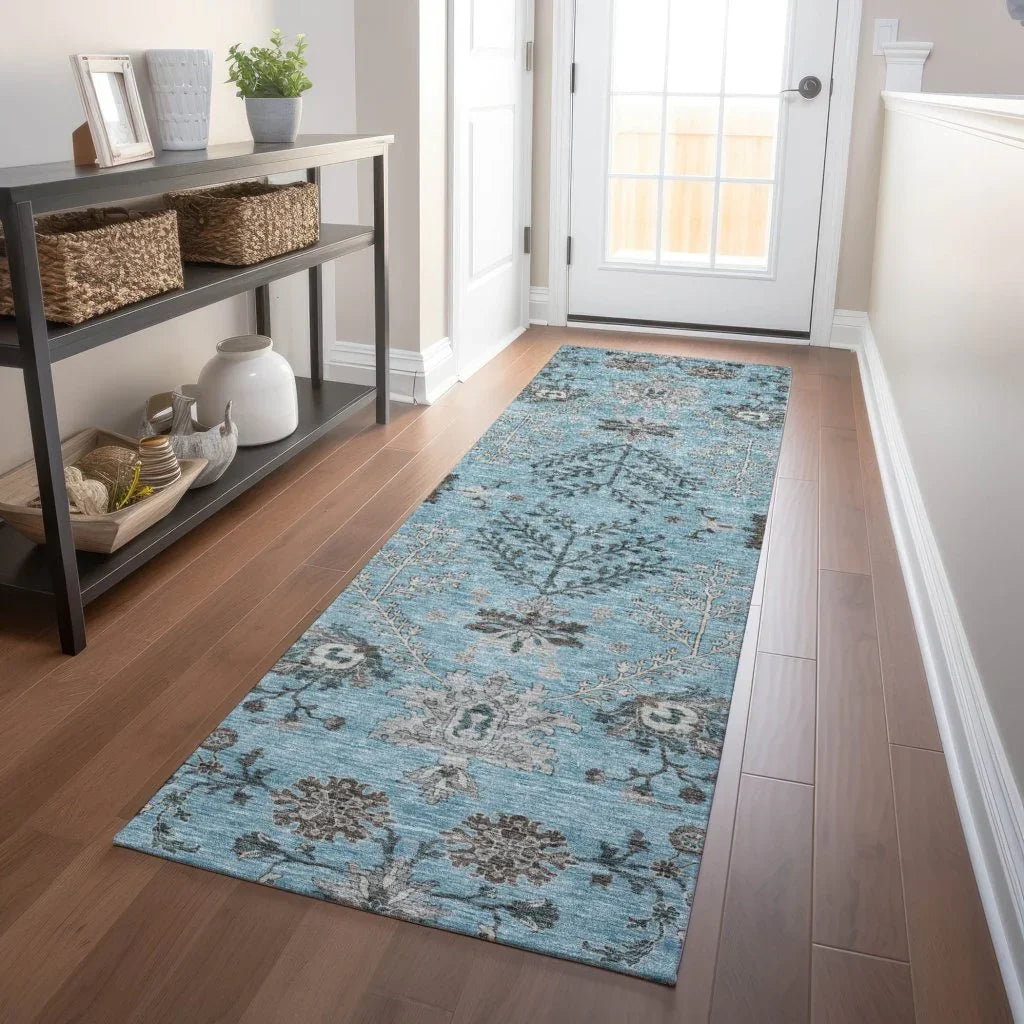 Doris Sky Washable Indoor - Outdoor Rug - LOOMLAN - LOOMLAN Rugs - Outdoor Rugs